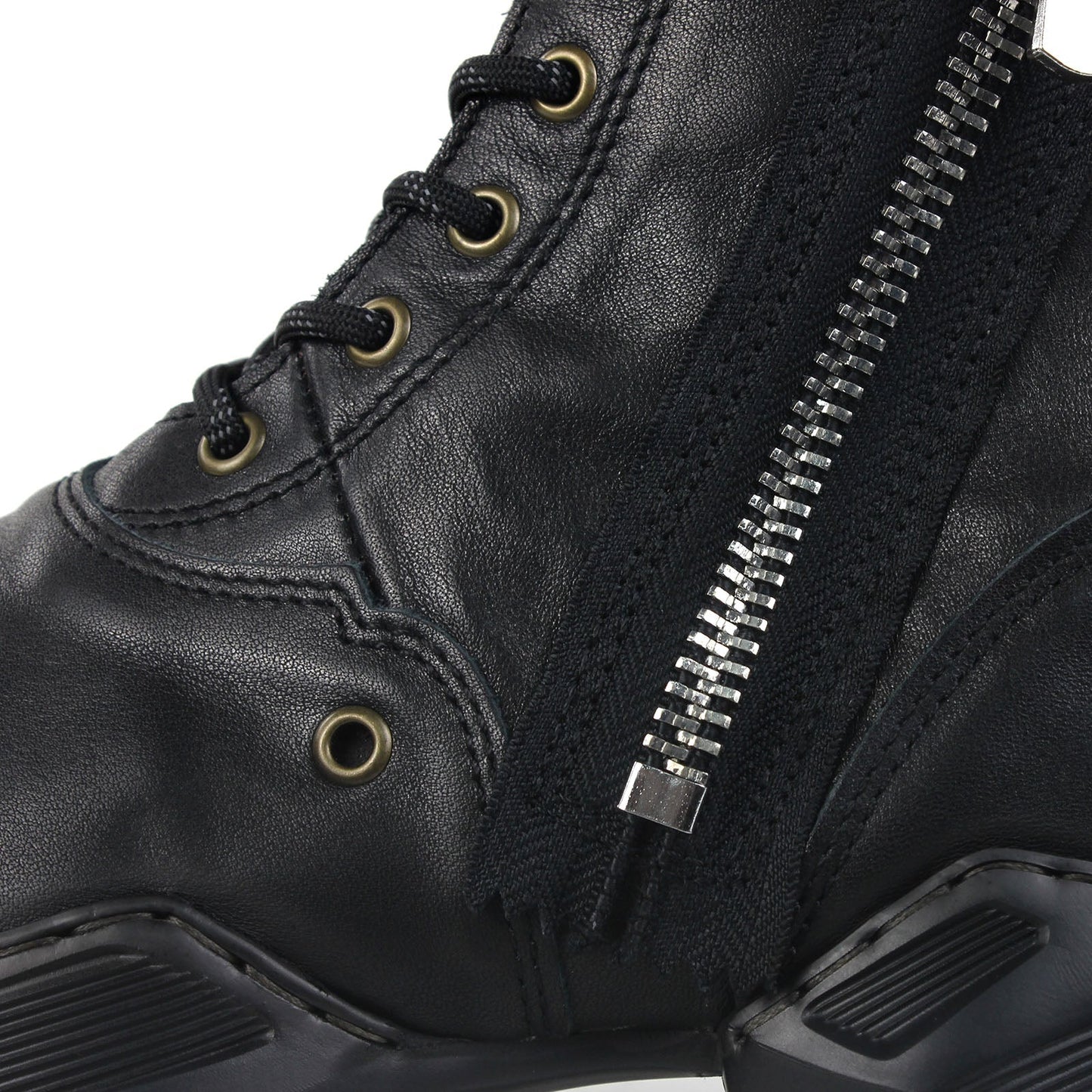 Botas de moto de cuero atléticas para hombre OS-5008-S-8-Clásico-Negro