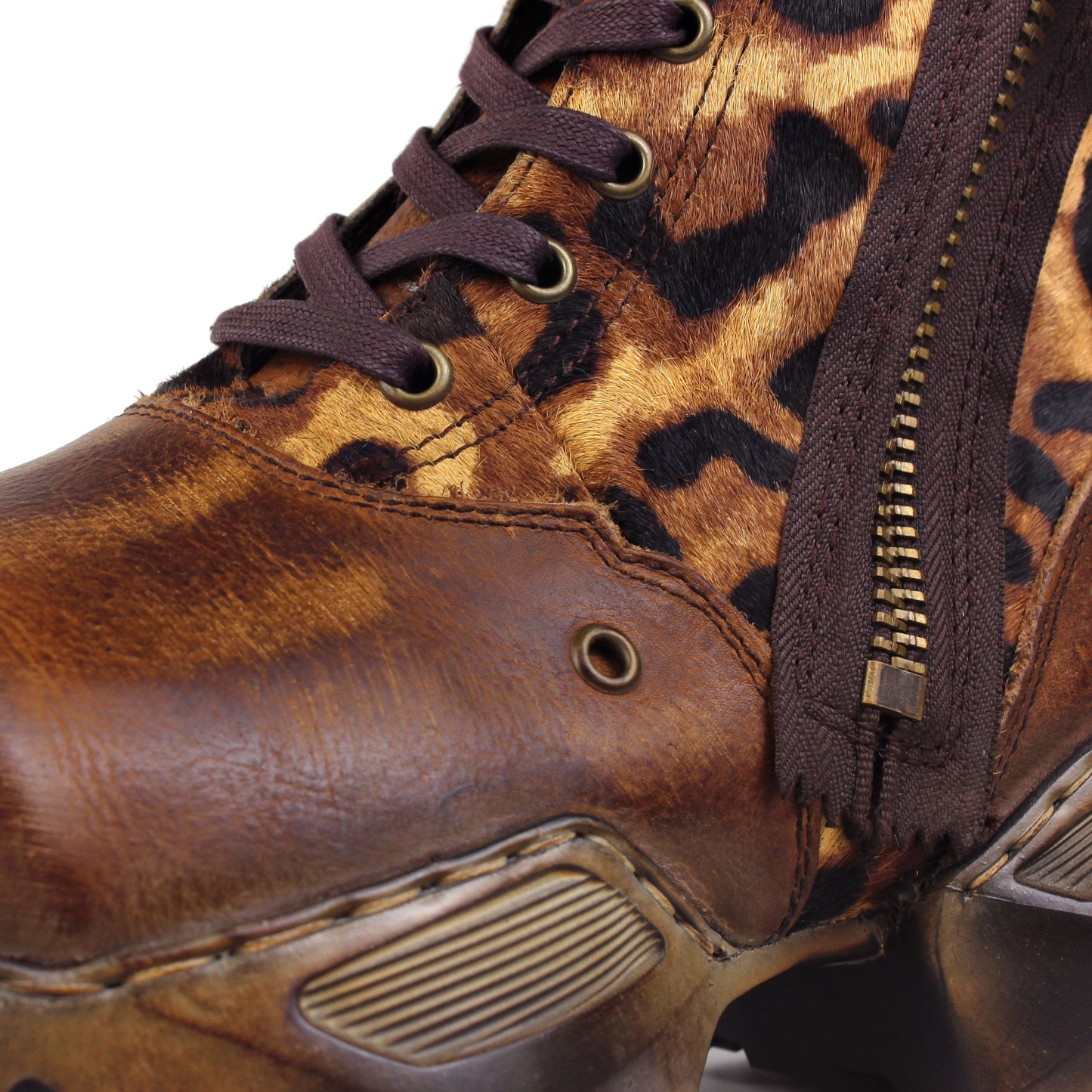Botas de moto de cuero atléticas para hombre OS-5008-S-8-Leopardo