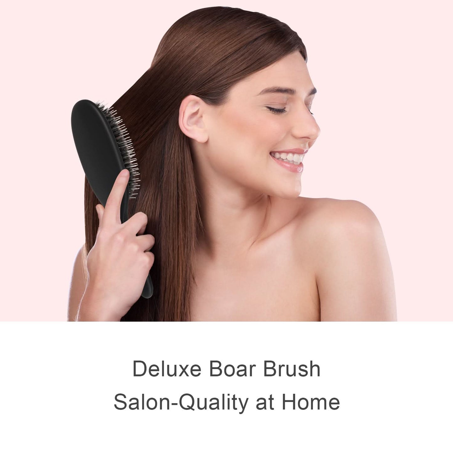 Eagle Fortress Deluxe Boar Bristle Hair Brush - Black