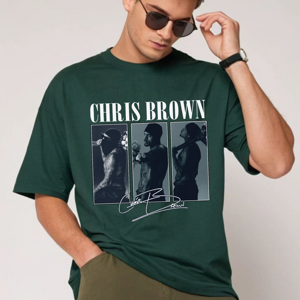 C. Brown Vintage Shirt – Classic Retro Concert Tee for Music Fans