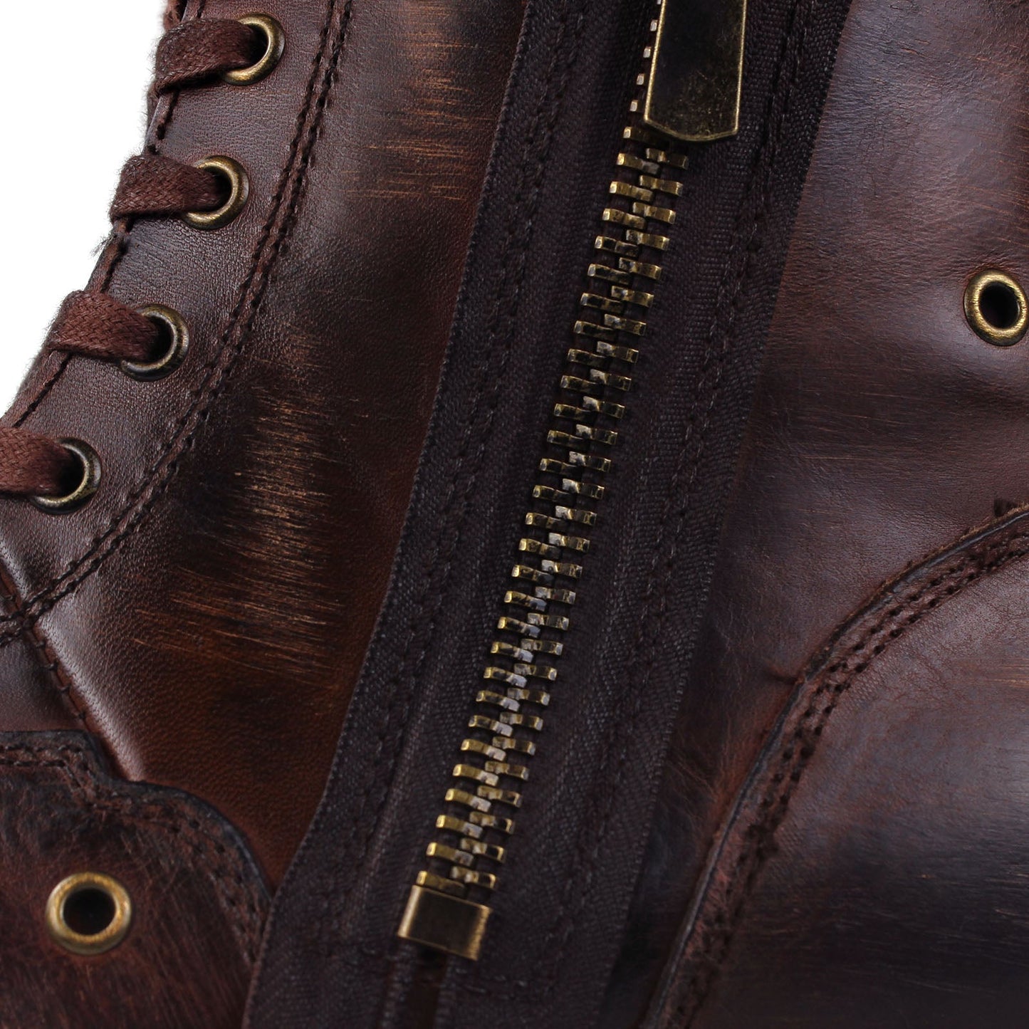 Botines de cuero para hombre OS-5008-8-Metal Brown