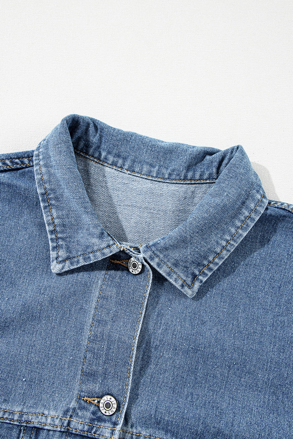 Chaqueta vaquera oversize con bolsillo, lavada a la piedra, a rayas azules