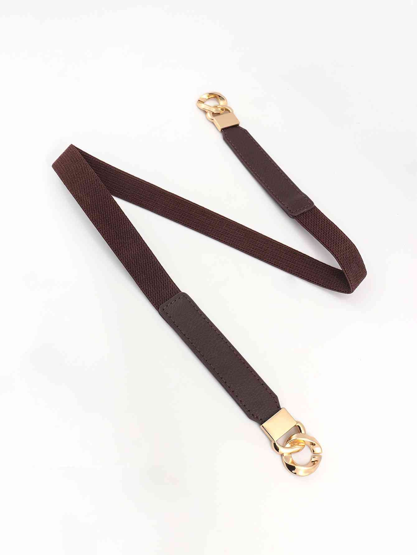 ElegantStyle Zinc Alloy Buckle Elastic PU Belt – Versatile and Stylish Accessory See size chart under “more details”