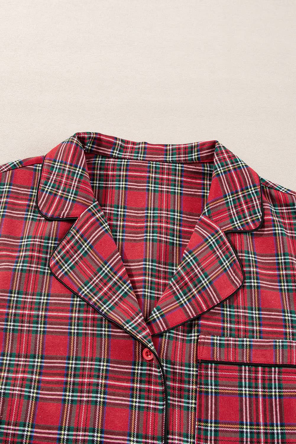 Pants Love Salve Red Plaid Lounge Set Women's Plus Size Pajama Set Comfy & Stylish