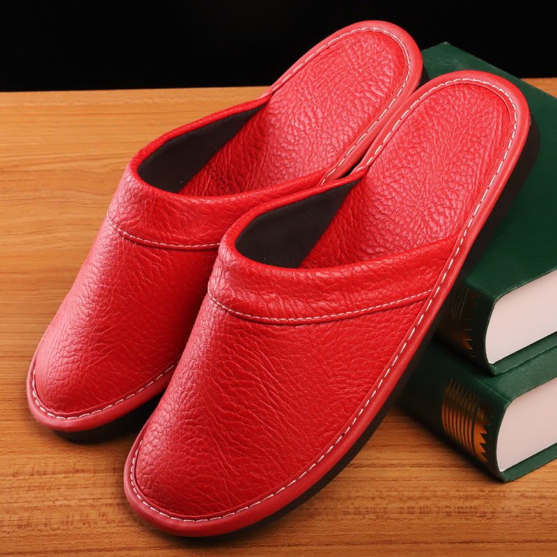 Unisex Lazy Four Seasons Leather Slippers