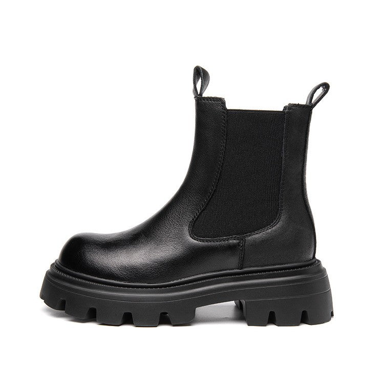 Women's Thick Soled Genuine Leather Martin Boots
