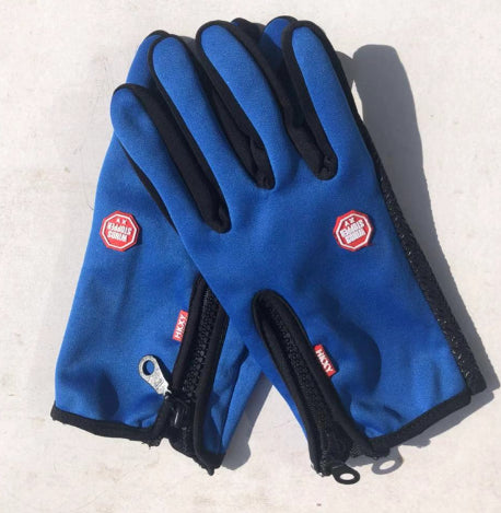 Men's Full Finger Touch Screen Zipper Outdoor Gloves