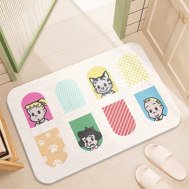 Quick-drying Cartoon Silica Mud Floor Mat
