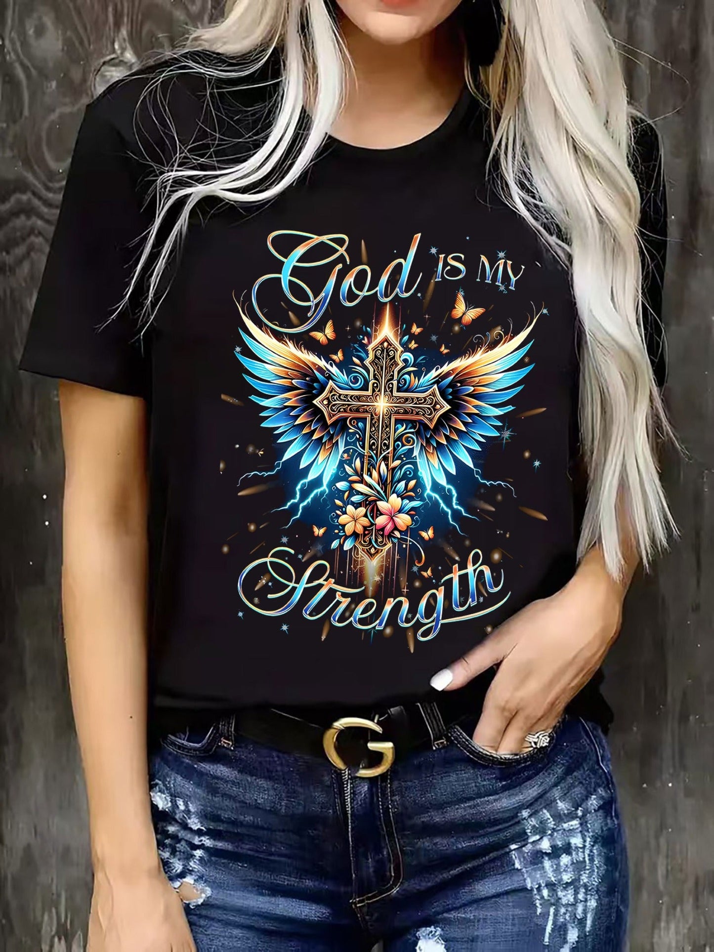 Camiseta de manga corta informal para mujer