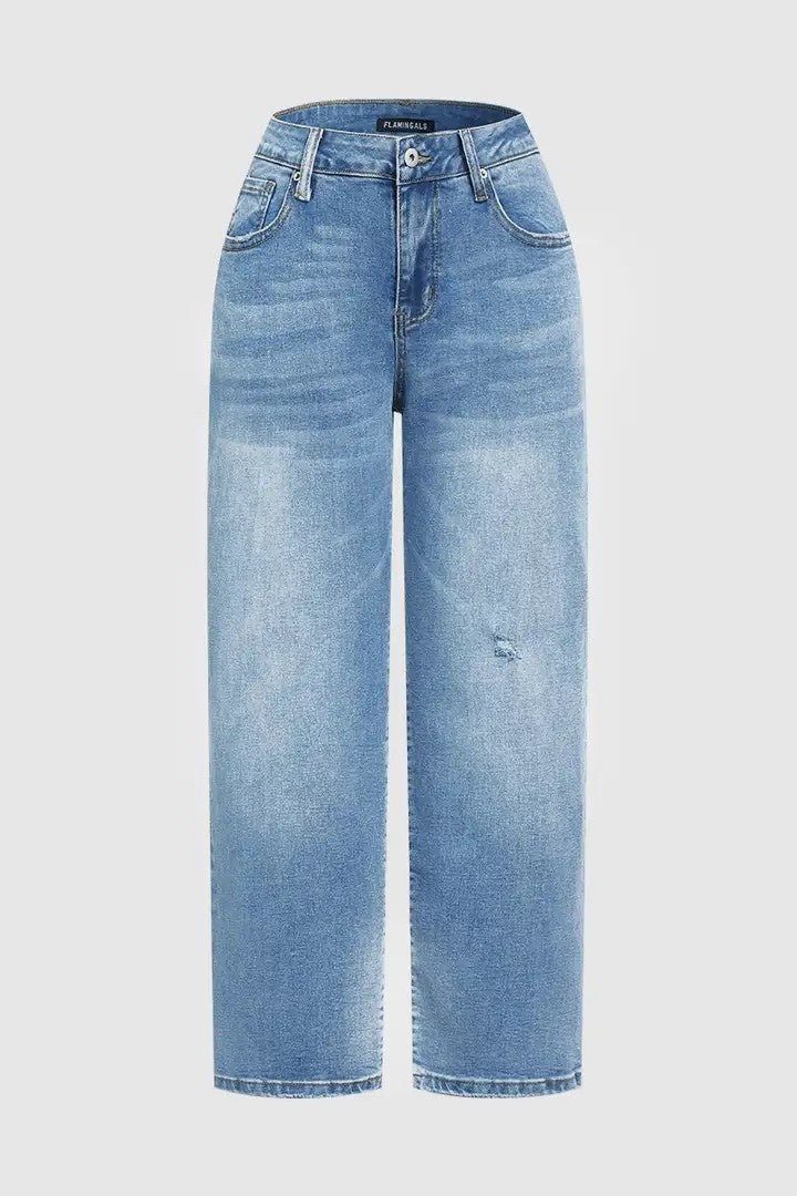 Pantalones Vaqueros Boyfriend de Tiro Bajo y Cortos para Mujer, Vaqueros de Pierna Recta de Corte Holgado con Bajo Deshilachado, Pantalones Casuales de Lavado Claro. Ver tabla de tallas en "más detalles".