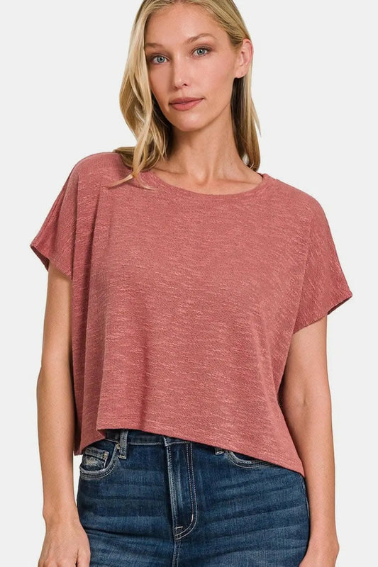 T-Shirts Trendsi Zenana round neck tee – soft & stretchy