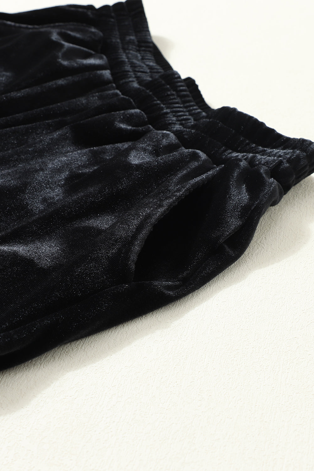 Women's Black Vintage Pocket Velvet Jogger Pants