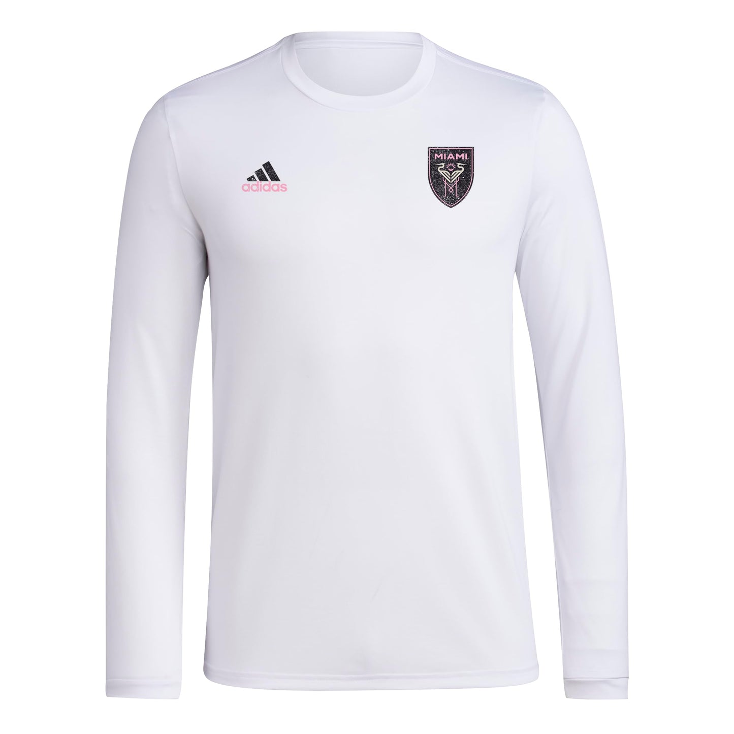 adidas Mens CF Long Sleeve Pre-Game T-Shirt White/Club Inter De Futbol Miami 3X-Large