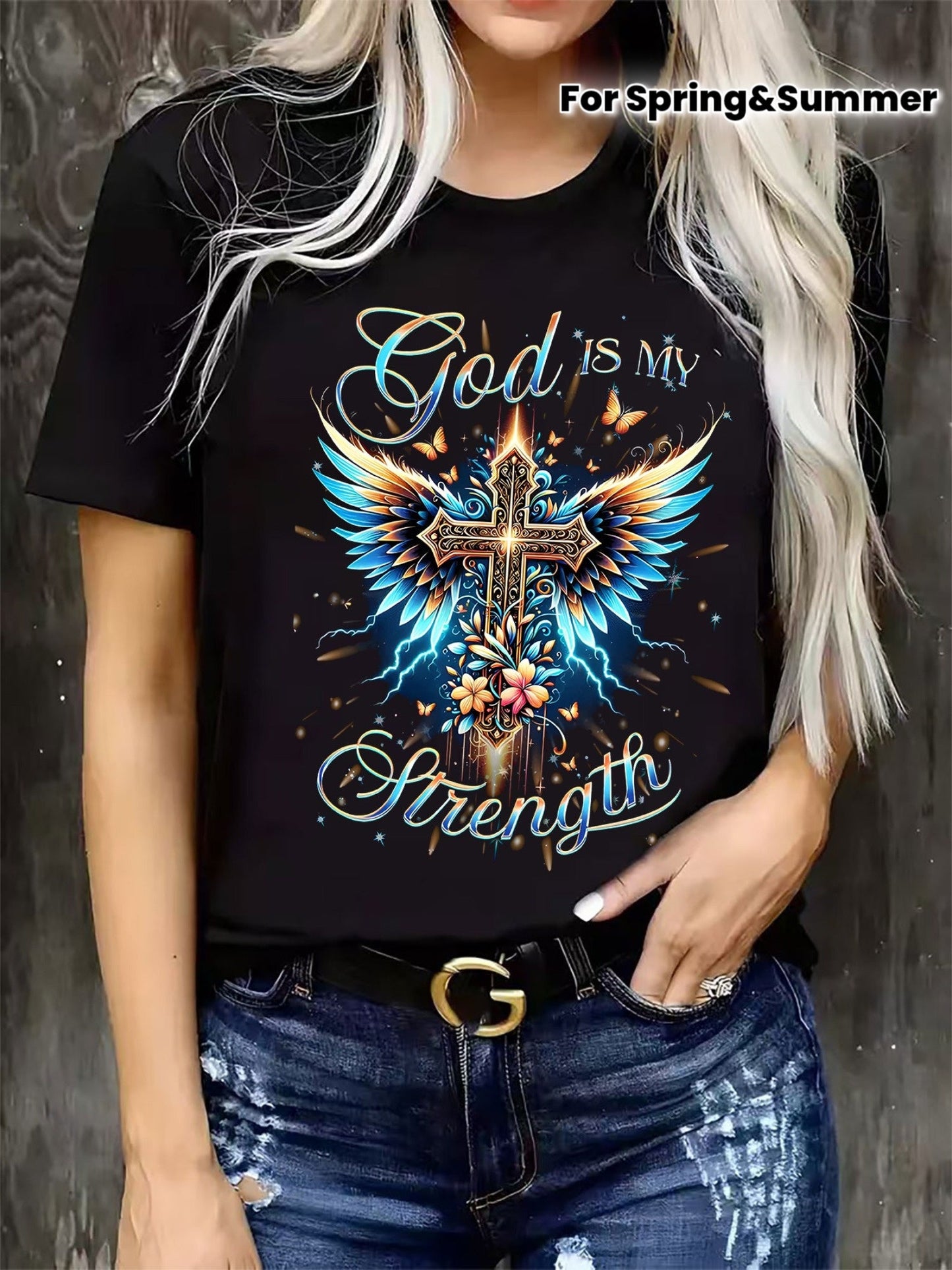 Camiseta de manga corta informal para mujer
