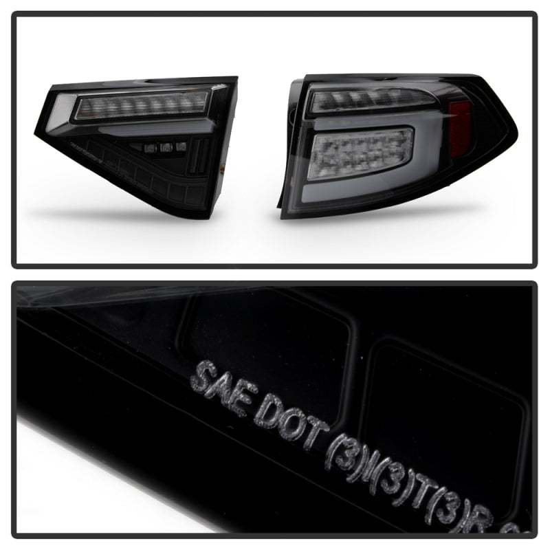Spyder 08-14 Subaru Impreza WRX Hatchback Luces traseras LED Señal secuencial Humo negro ALT-YD-SI085D-SEQ-BSM