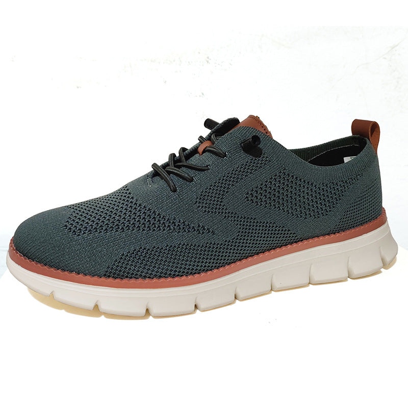 Men's Knitted Lace-Up Casual Sneakers