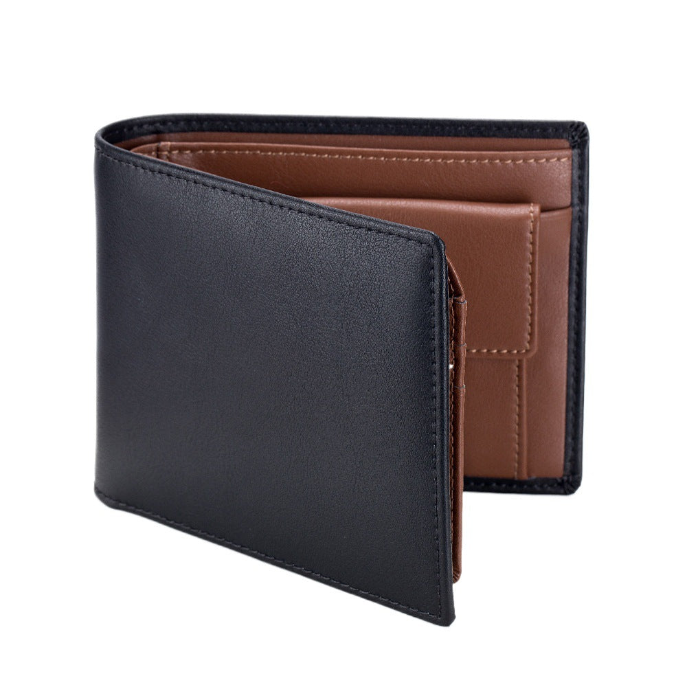 Men's Short Genuine Leather Trifold Wallet