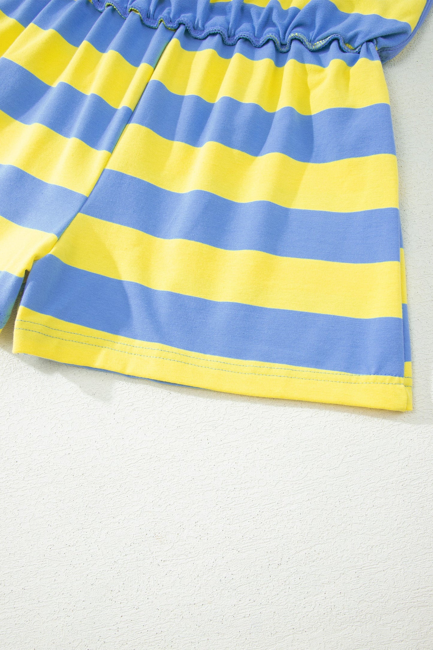 Yellow Stripe Dolman Tee Drawstring Skort Athletic 2pcs Set