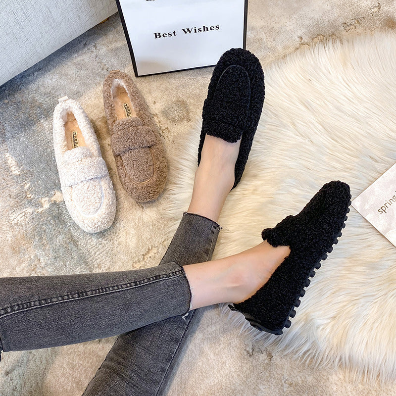Women's Plush Slip-On Loafers