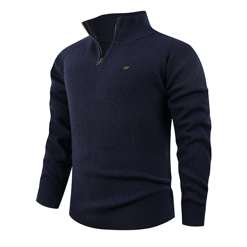Autumn And Winter Men's Vertical Rib-Knit Sweater