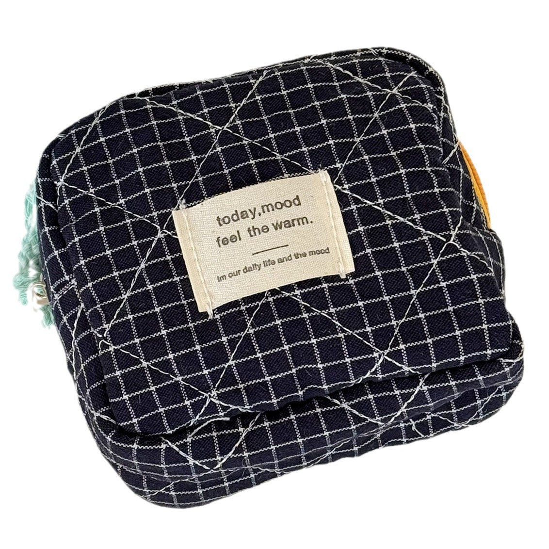 Portable Canvas Plaid Coin Purse