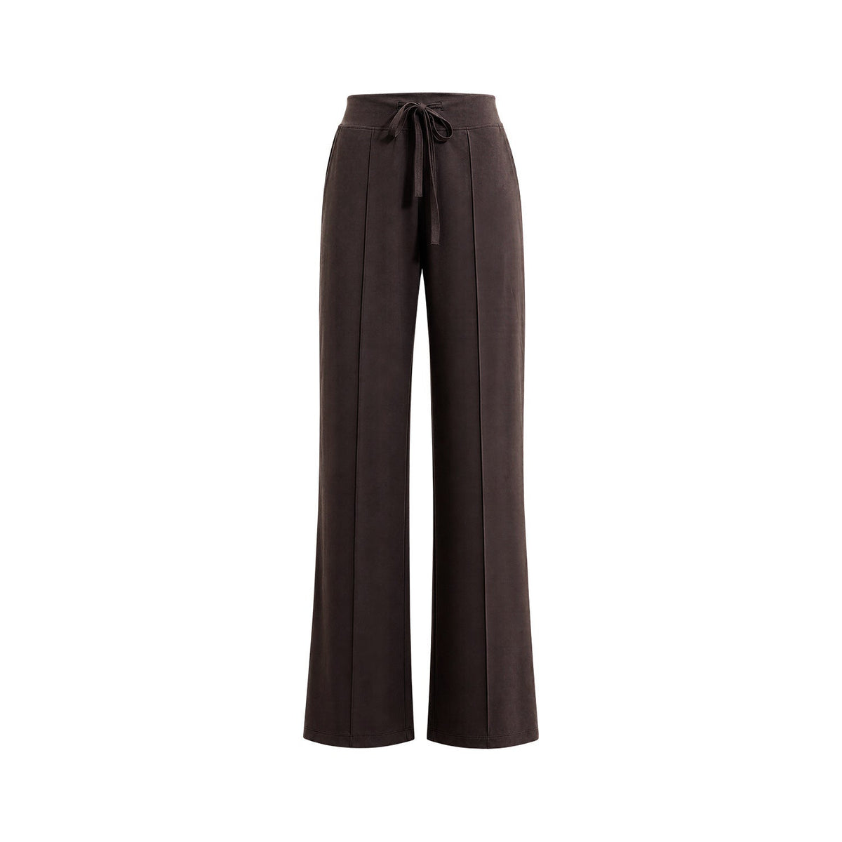 Womens High-Waisted Drawstring Wide-Leg Yoga Pants