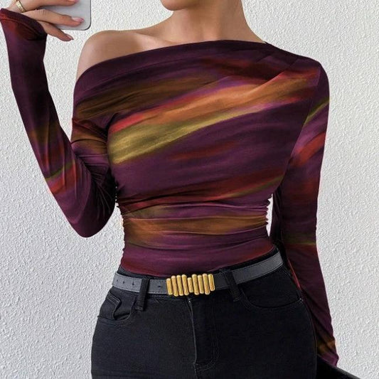 Camisetas estampadas de manga larga para mujer