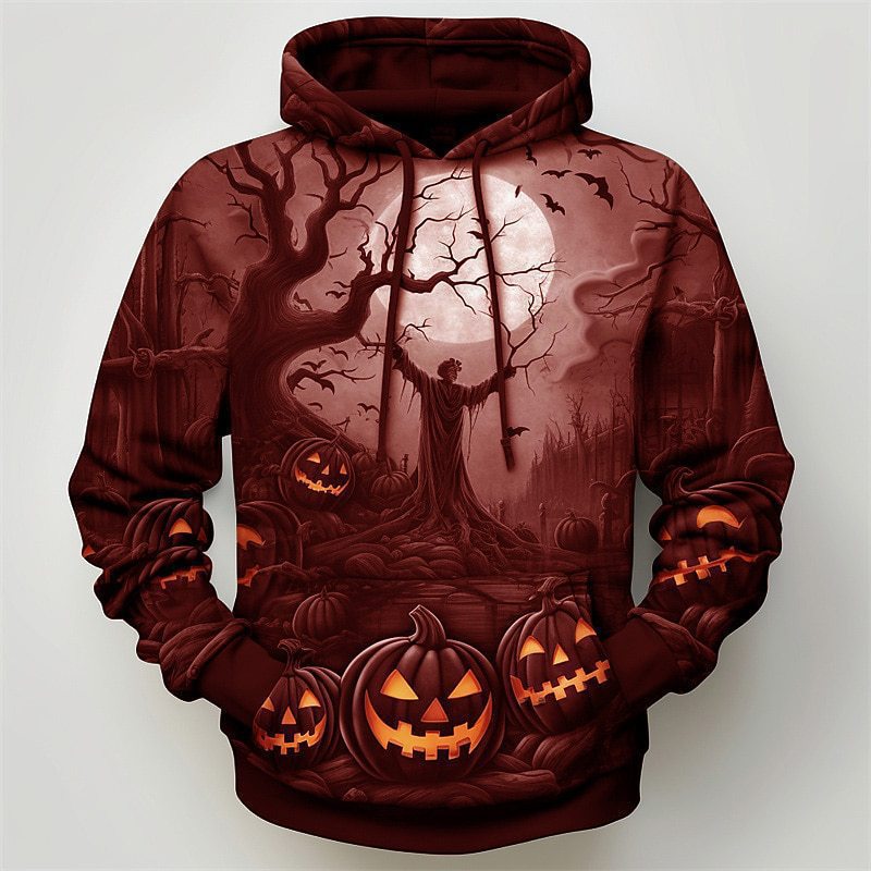 Halloween-themed Hooded Sweatshirt Heat Transfer Printing