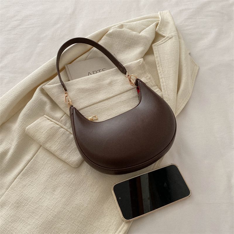 Niche Crescent New Simple All-Match Textured Shoulder Bag For Women