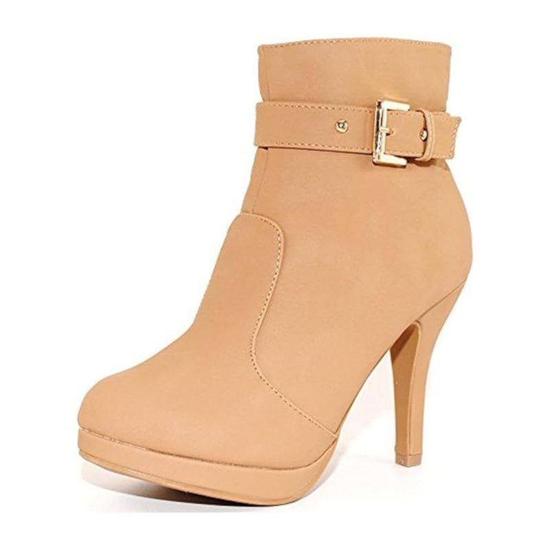 Botines de tacón de aguja Chic Sup de tendencia con hebilla