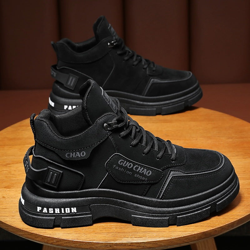 Zapatos de hombre transpirables de caña alta, zapatos de trabajo antideslizantes, botas casuales