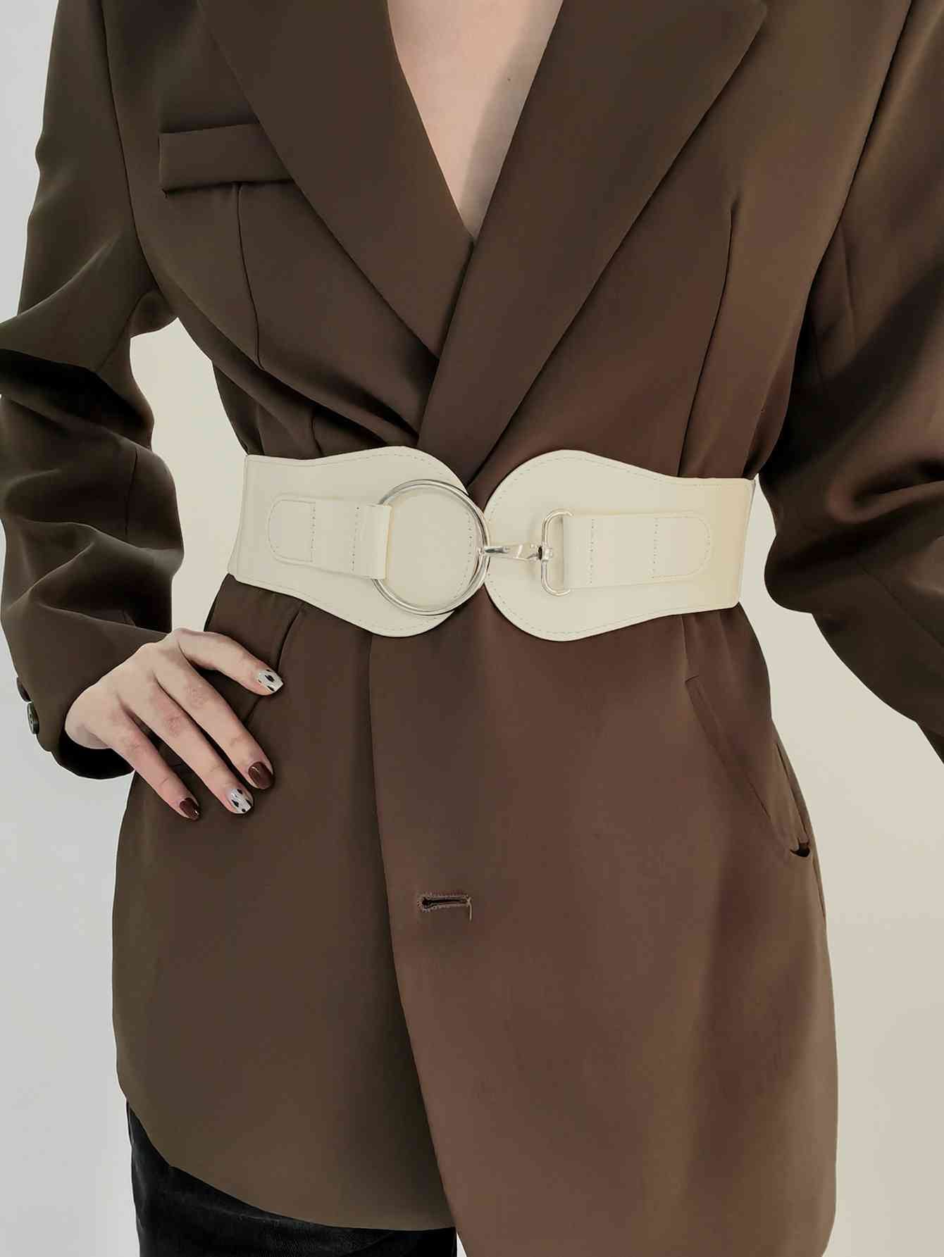 Elegant Fashion PU Elastic Wide Belt – Adjustable Comfort Fit See size chart under “more details”
