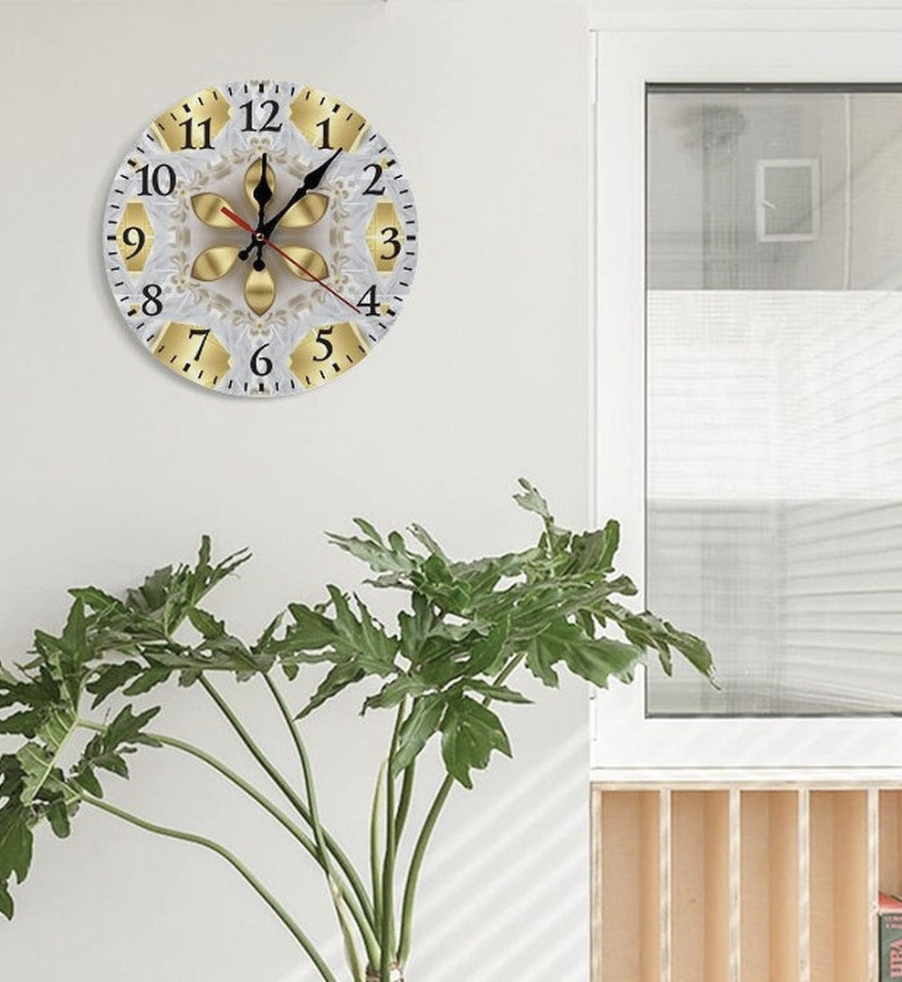 Golden Design Modern Wooden Wall Clock