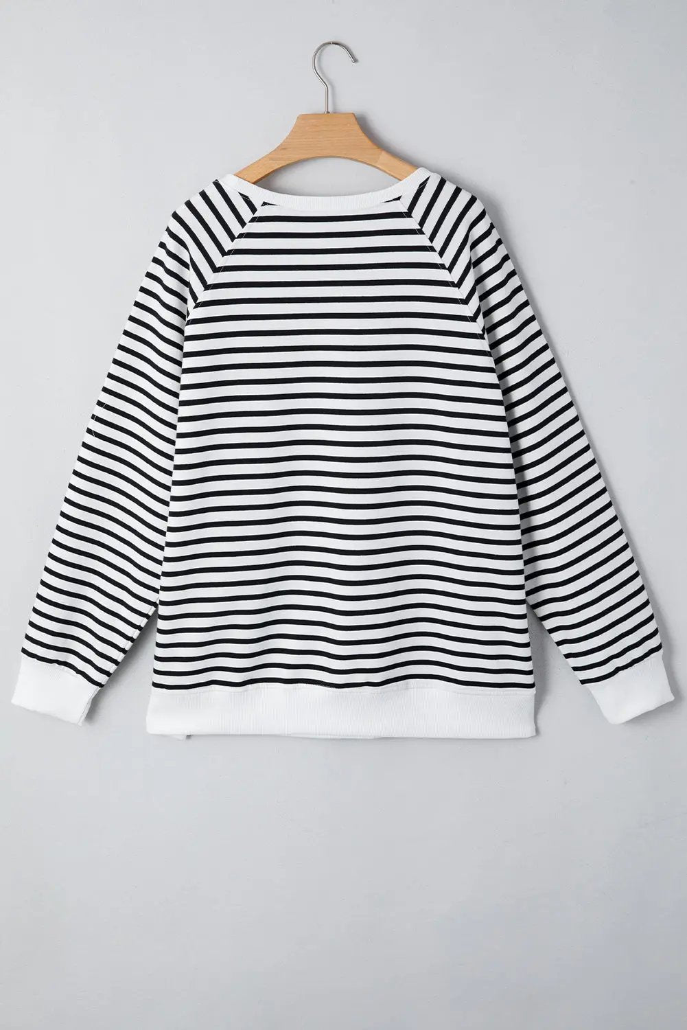 Pants Love Salve Black Stripe Raglan Women's Casual Sweatshirt: Daily Wear + Loose Fit