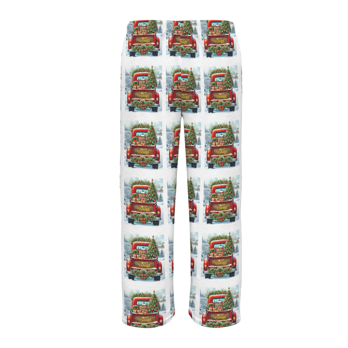 Merry Christmas Red Truck Men's Flannel Pajama Trousers (Model Sets 02)(Made in Queens)