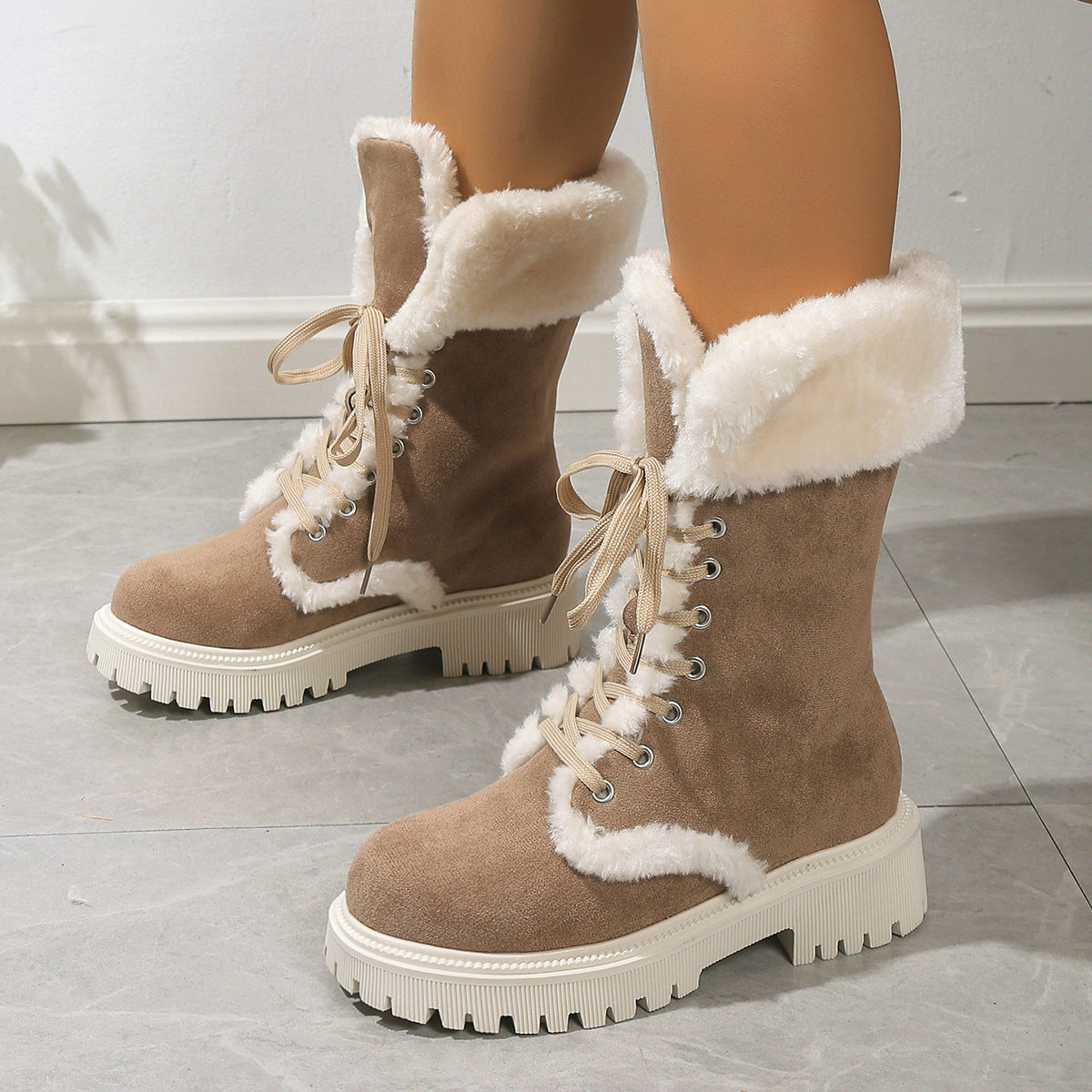 Women's Furry Warm Mid-Calf Snow Boots