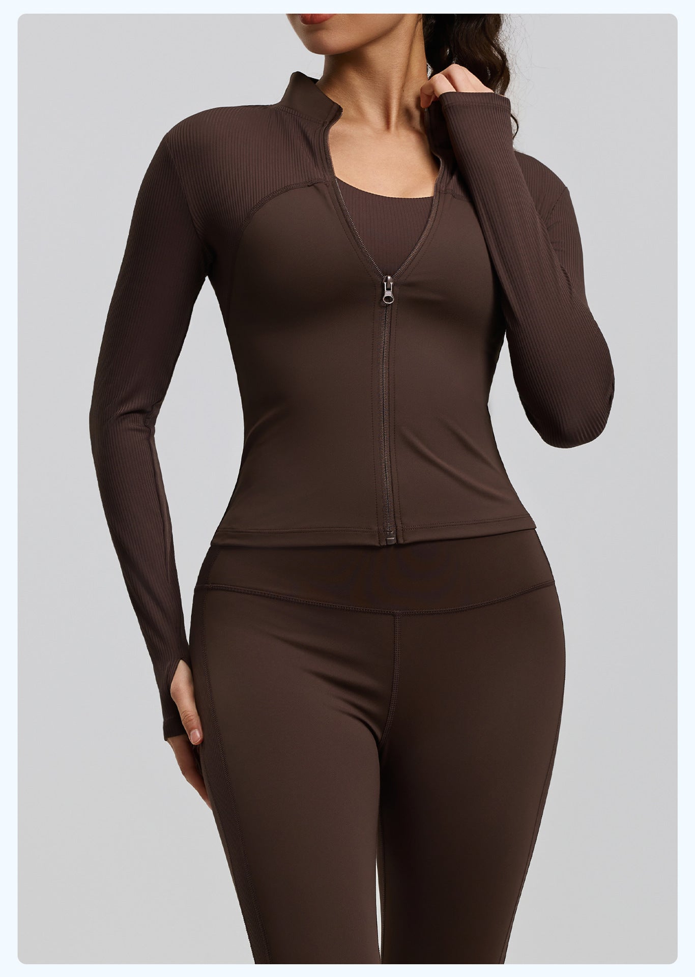 New Striped Sports Jacket Outdoor Running Slim-fit Slim-fit Landing Collar Yoga Jacket