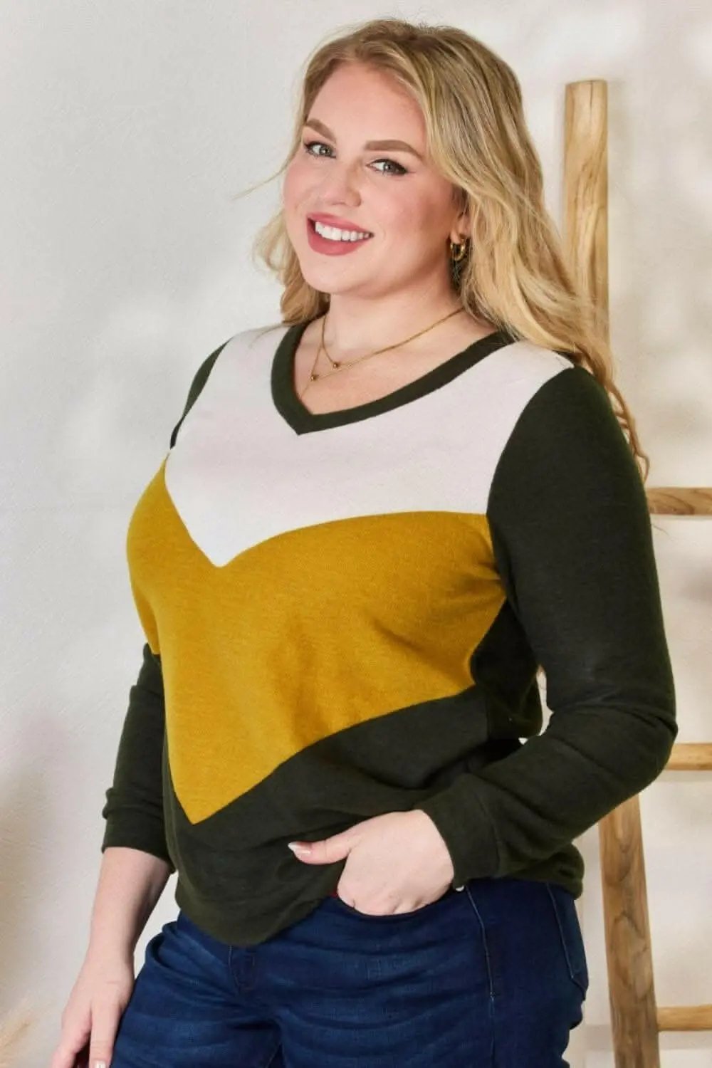 Blouses Trendsi Hailey & Co Plus Size Colorblock Blouse