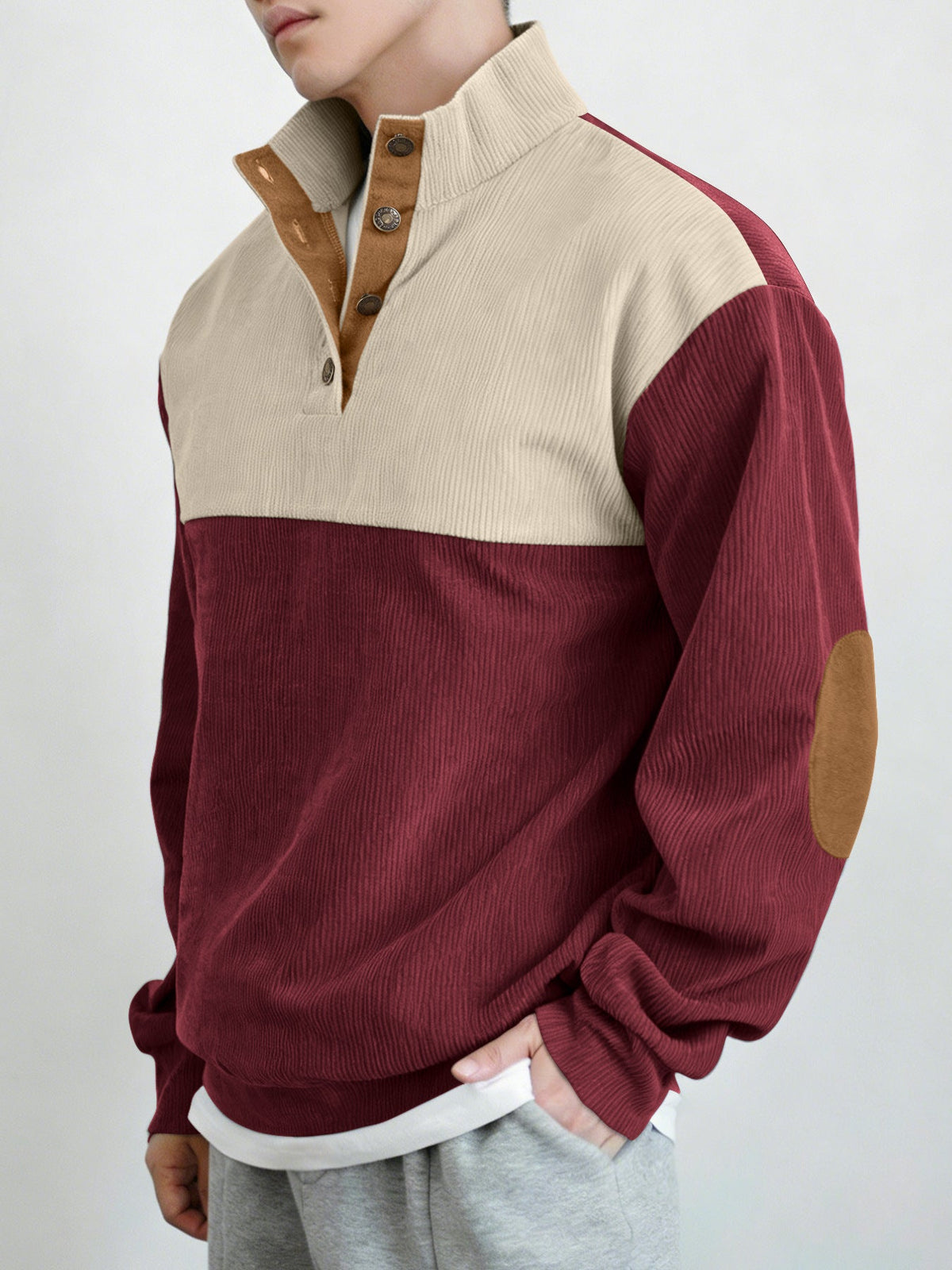 New Autumn Winter Men's Outdoor Jacket Amazon Corduroy Casual Stand Up Collar Long Sleeved Hoodie  In Stock On Amazon