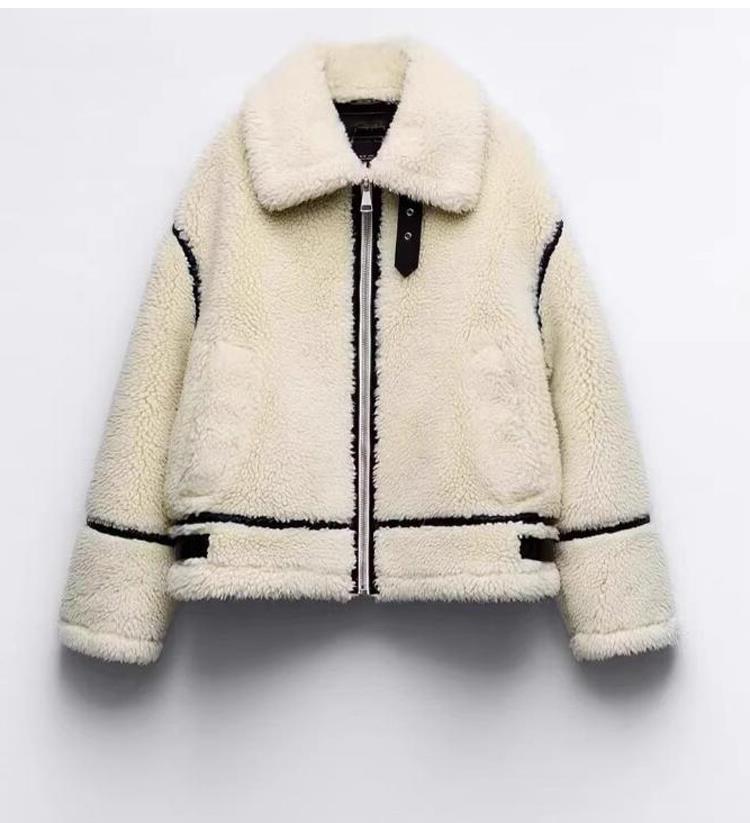 TAOP&ZA Women's Fall Winter Fleece Shearling Jacket