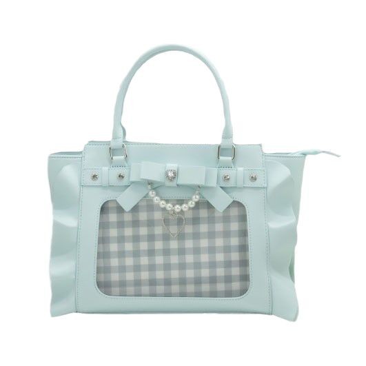 Bolso de mano de encaje con perlas para mujer. Vea la tabla de tallas en "más detalles".