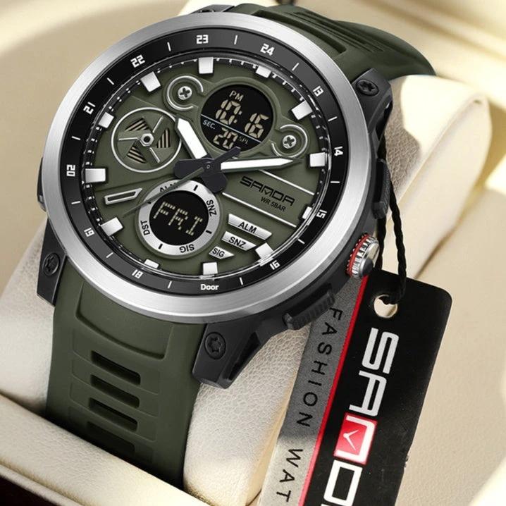 Sports Trend Multifunctional Waterproof Alarm Clock Reminder Electronic Watch For Men