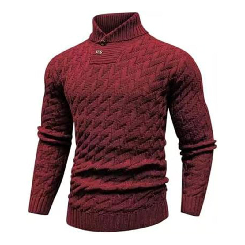 Men's Fashionable Round-Neck Slim-Fit Sweater