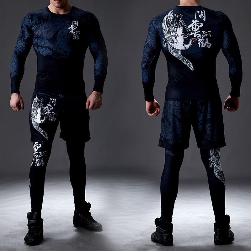 Traje de fitness de secado rápido y absorbente de sudor para hombres