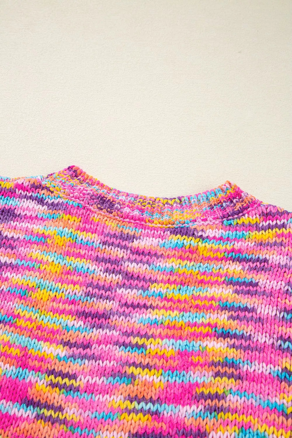 Colorful Knit Crew Neck Sweater