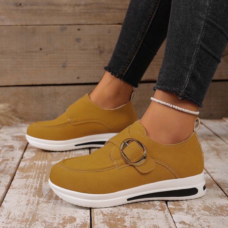 Women's Solid-color Front-laced Casual Wedges Shoes