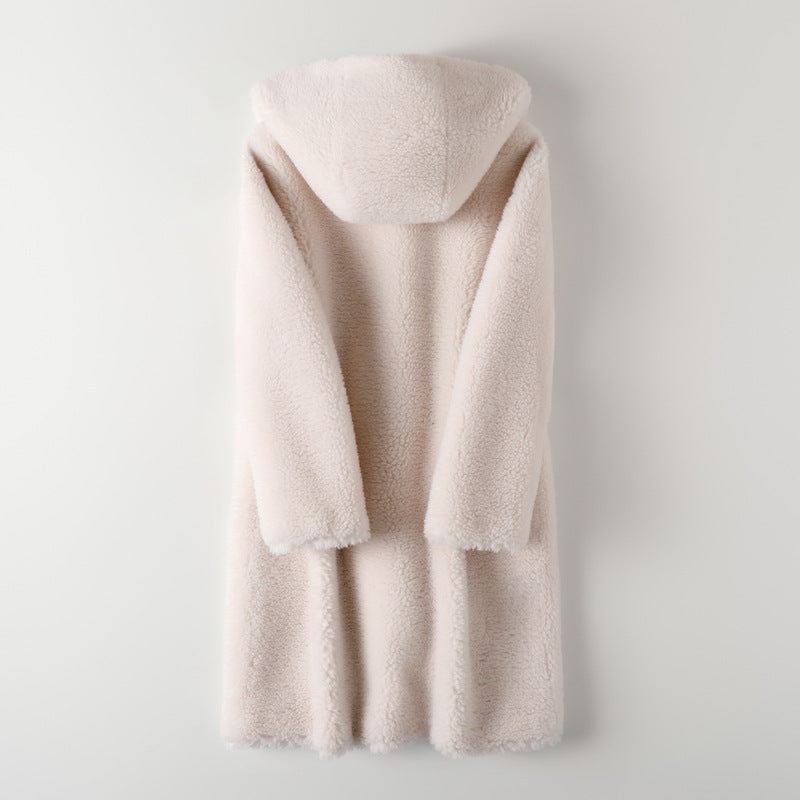 Women's Hooded Lambswool Warm Coat