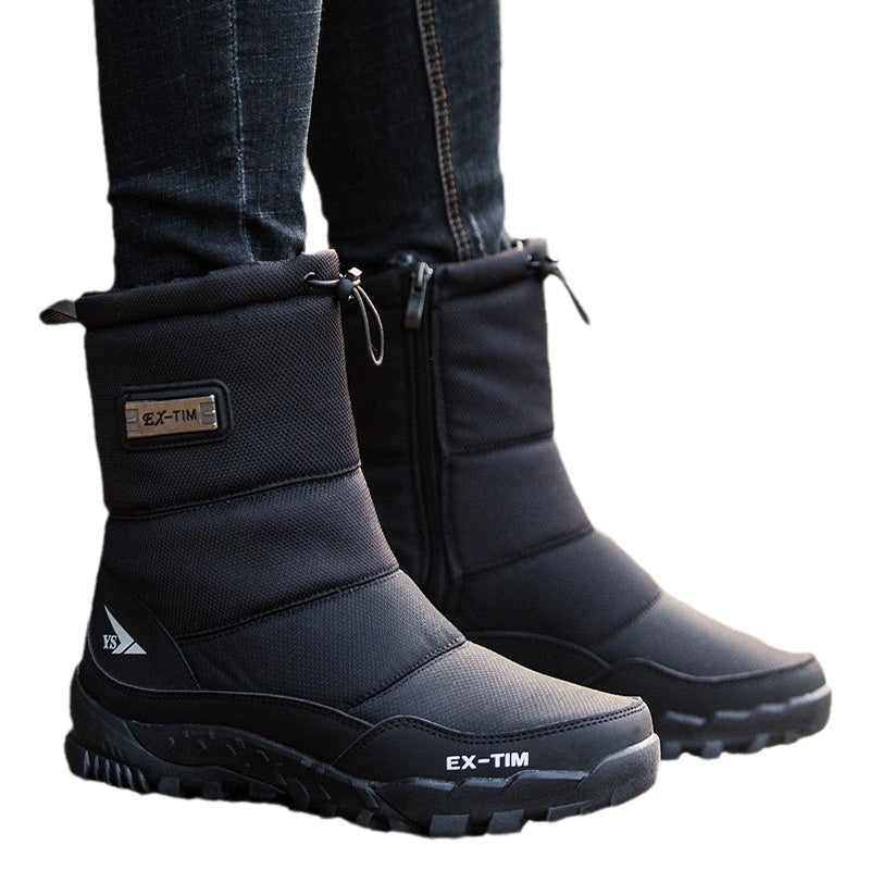 Men's High-top Snow Boots Thickened Warm And Lined With Fleece