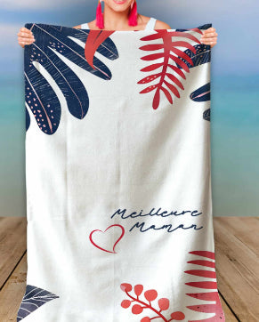 Printed Microfiber Quick-drying Beach Summer Sunscreen Shawl Double-sided Velvet Swimming Towel