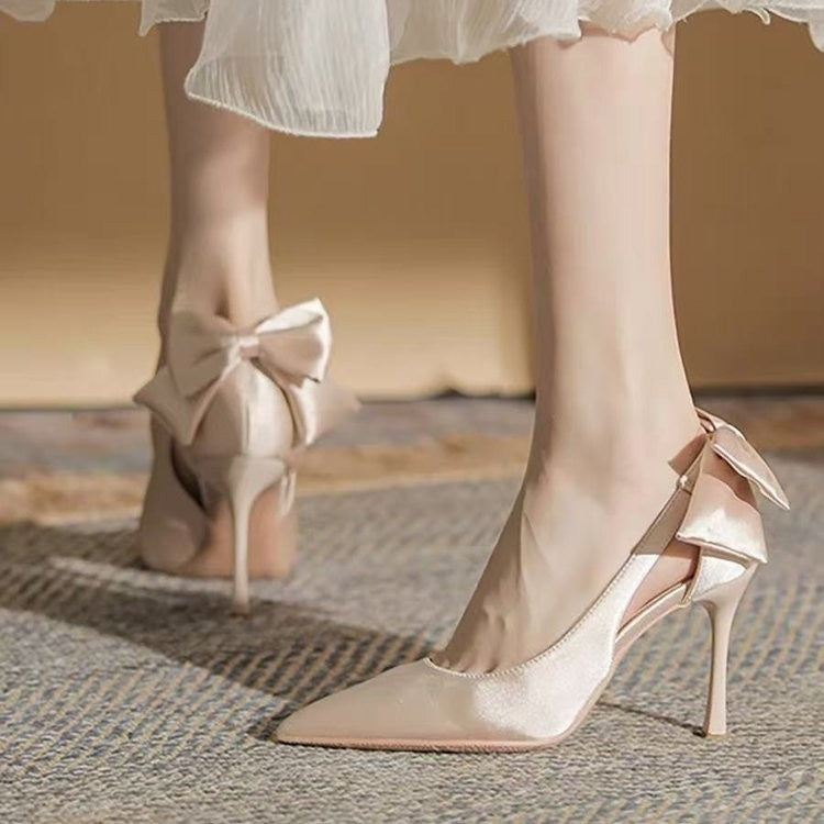 Bow Satin Stiletto Heels